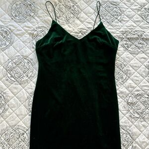 Forever 21 Dark Green Velvet Mini Dress